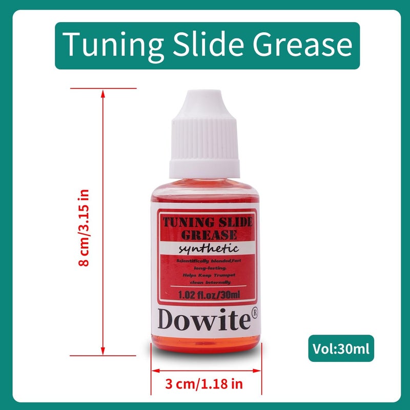 Dowite 30ml Red Tuning Slide Grease for Trumpet Trombone French Horn Tuba, High Viscosity Synthetic Lubricant for Brass Maintenance, Thick Liquid Formula for Smooth Slide Action and Airtight Seal - Image 2